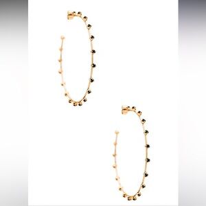 NWT Ettika Studded Hoops with black Crystals